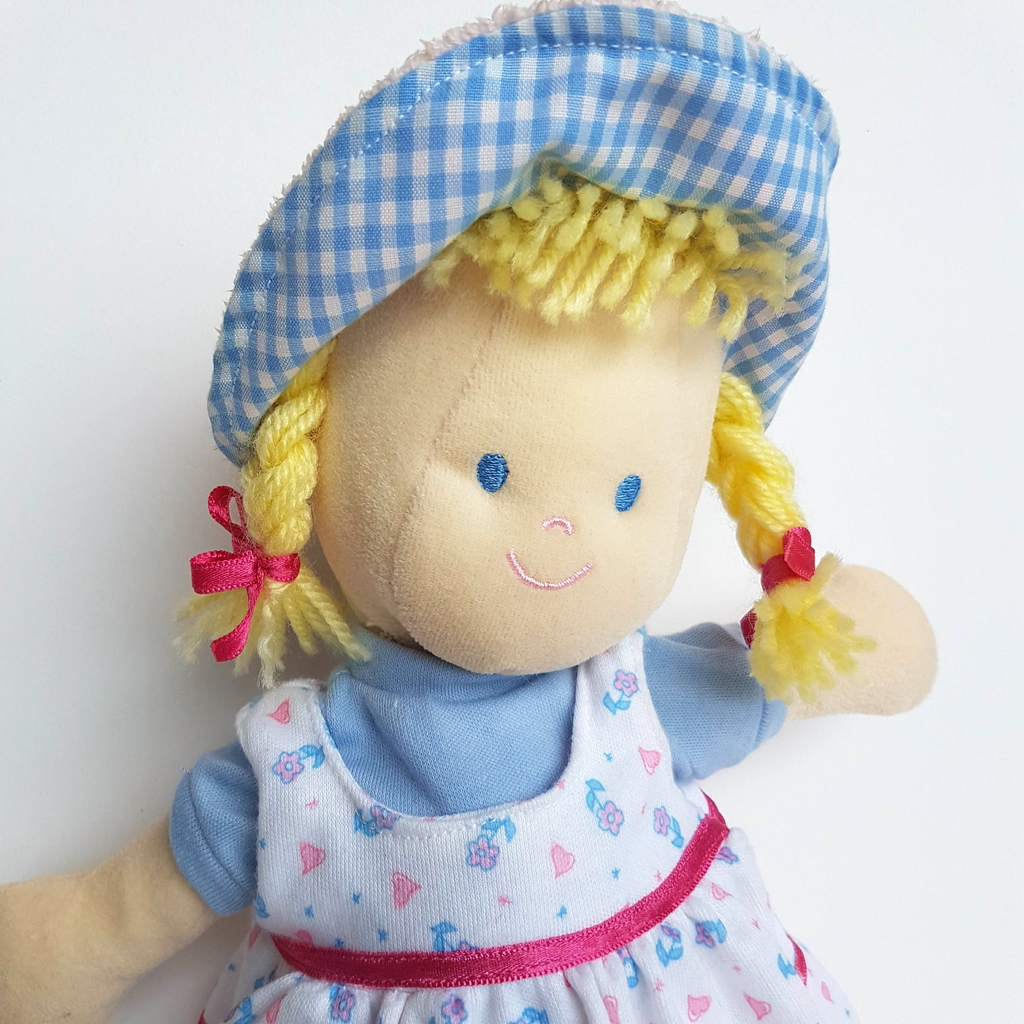 RARE Happy Star VELOUR BABY DOLL Terry Towel Fabric Rag Doll Soft Toy 37cm Cute1