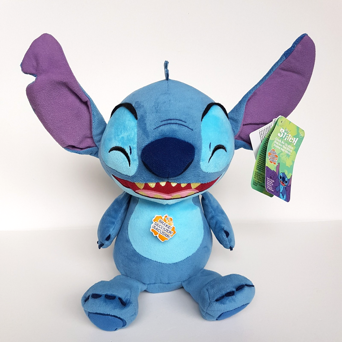 Disney CRACK ME UP STITCH Soft Toy TALKING VIBRATING 29cm Stuffed Animal TAGS3