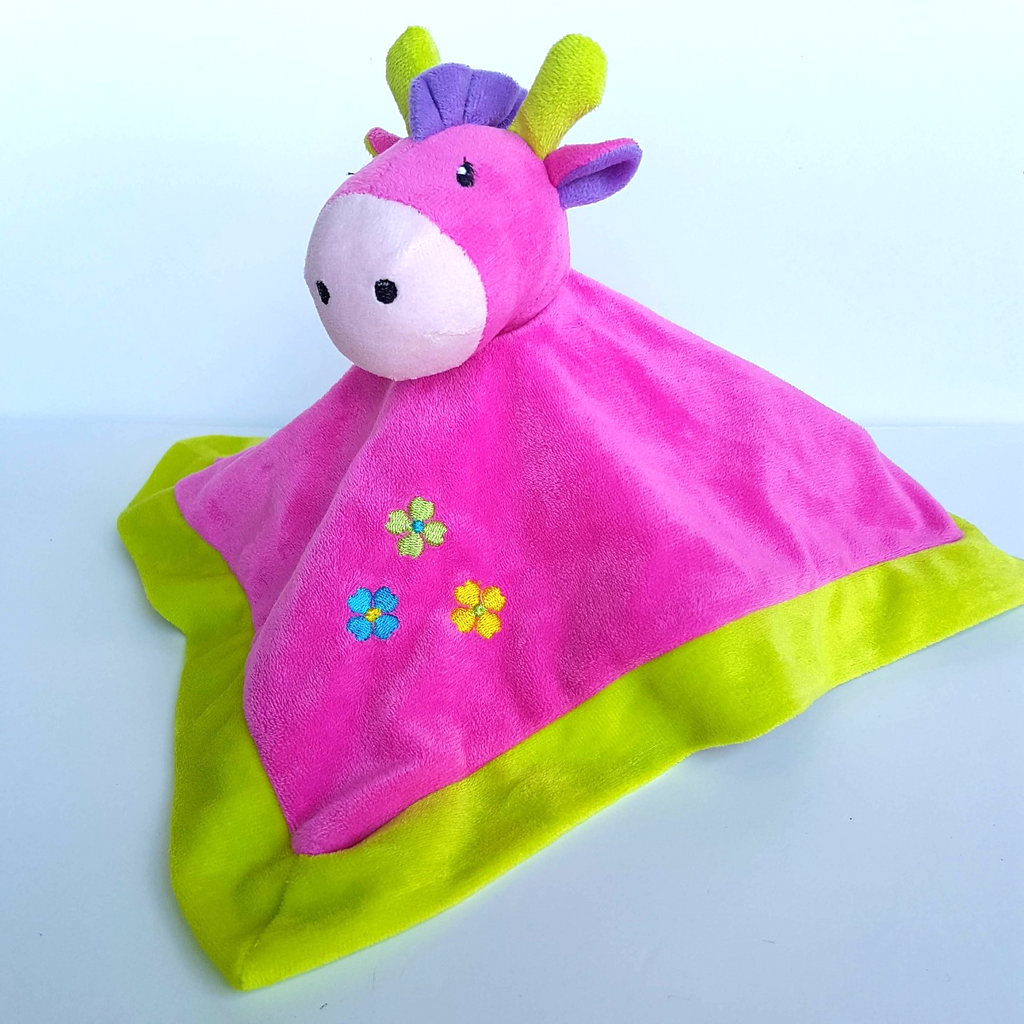 Teddy Time PINK GIRAFFE Baby Lovey Security Blanket Plush Comforter Soft Toy0