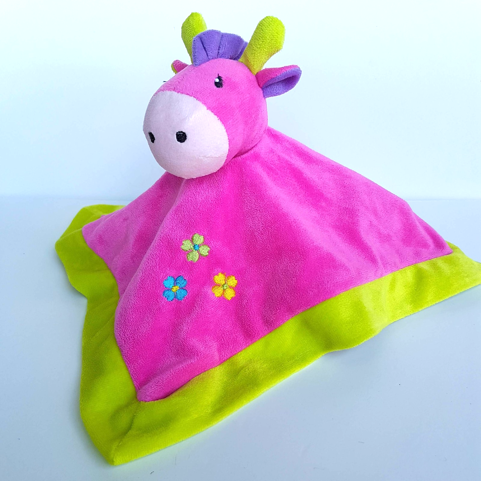 Teddy Time PINK GIRAFFE Baby Lovey Security Blanket Plush Comforter Soft Toy0
