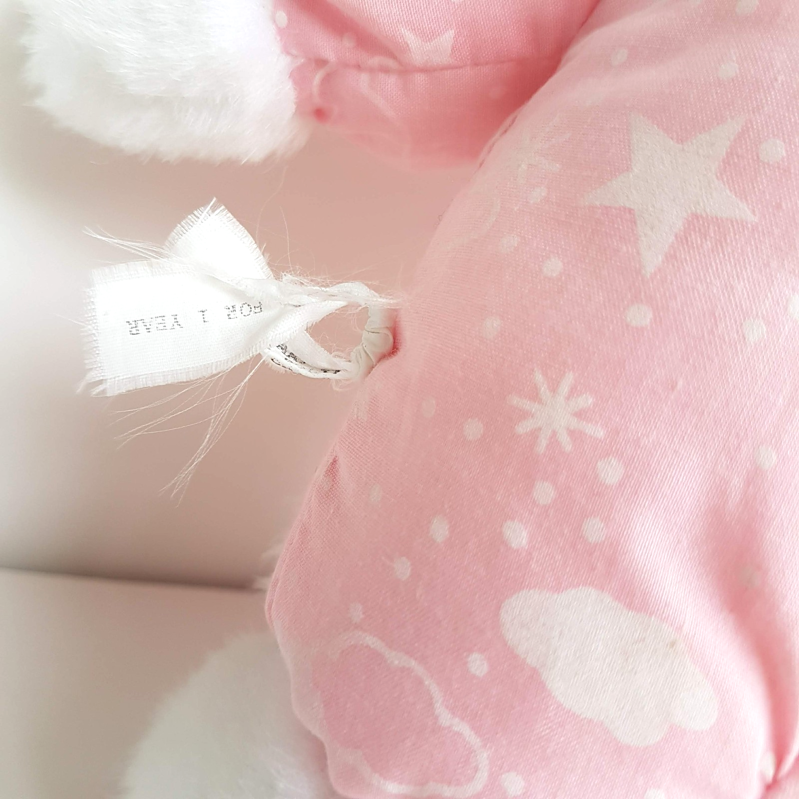 Vintage TEDDY IN BUNNY SLIPPERS Plush 34cm Pink Pyjamas Stuffed Animal Soft Toy11