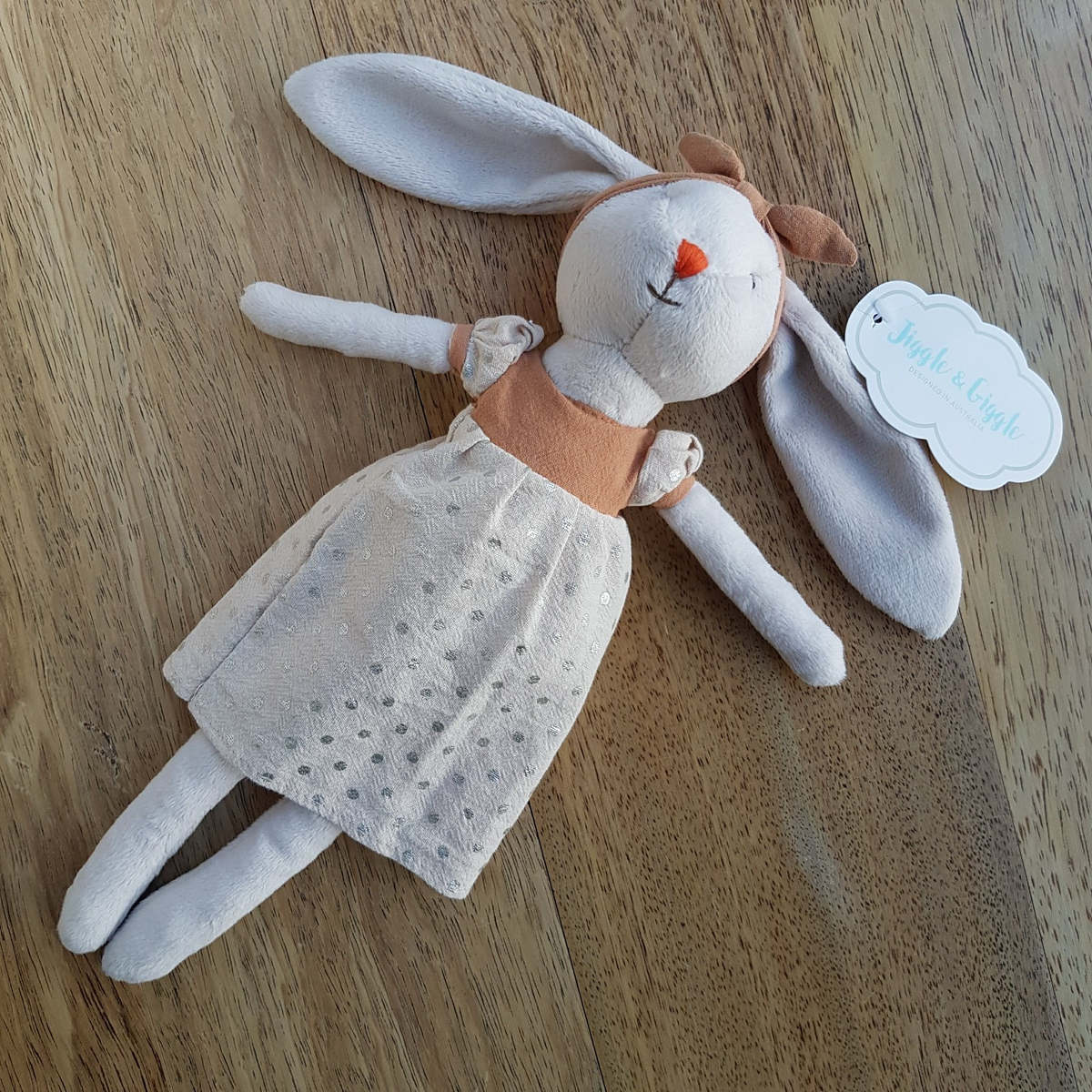 Jiggle & Giggle BUNNY RABBIT Plush 33cm Soft Toy Stuffed Animal TAGS Floppy Cute0
