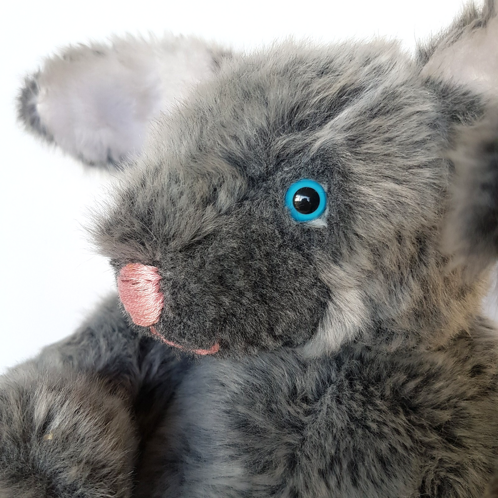 Jointed HANDMADE GREY BUNNY RABBIT 34cm Plush Weighted Stuffed Animal Soft Toy8