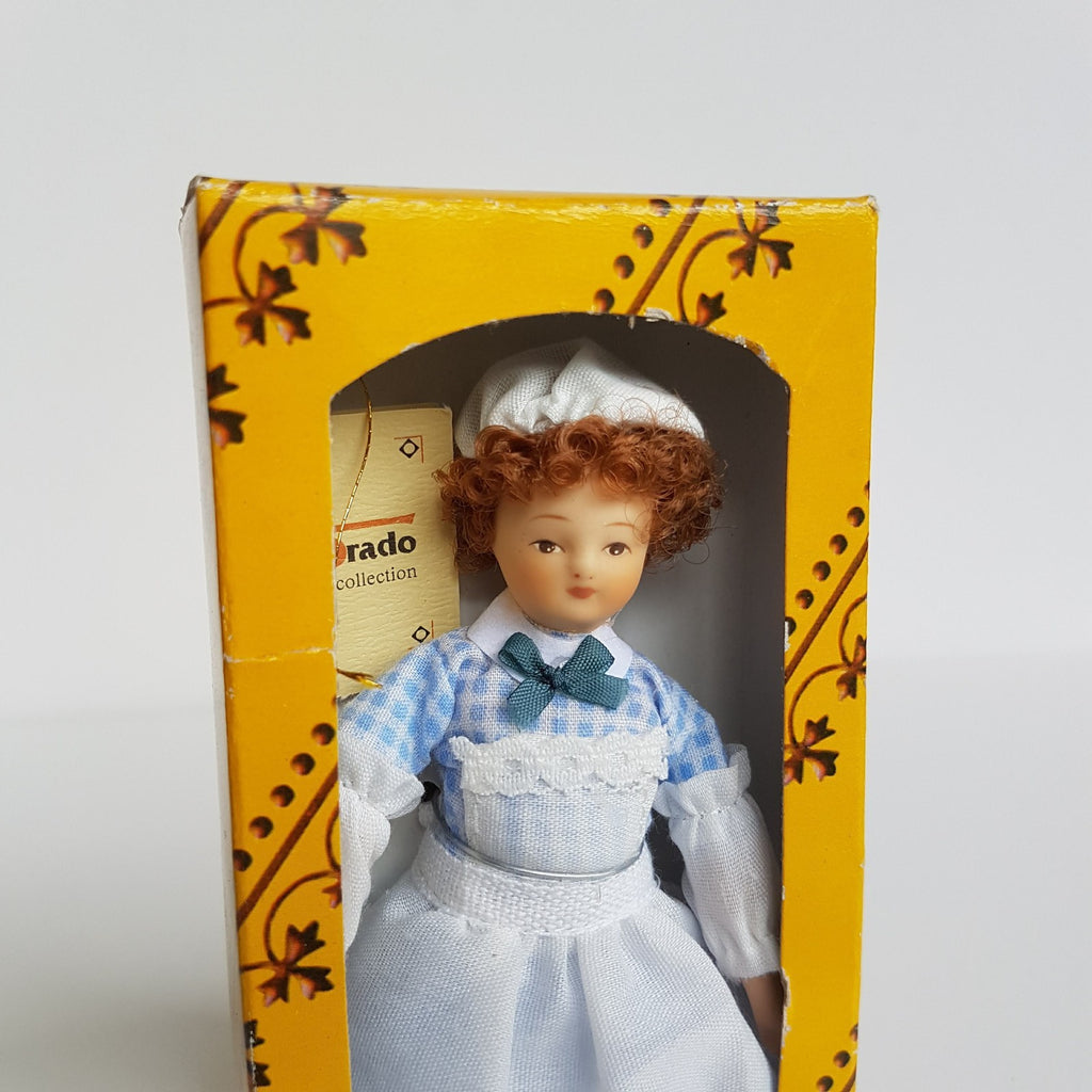 Del Prado Doll House VICTORIAN NANNY MAID Doll Blue White Collectible Toy BOX3