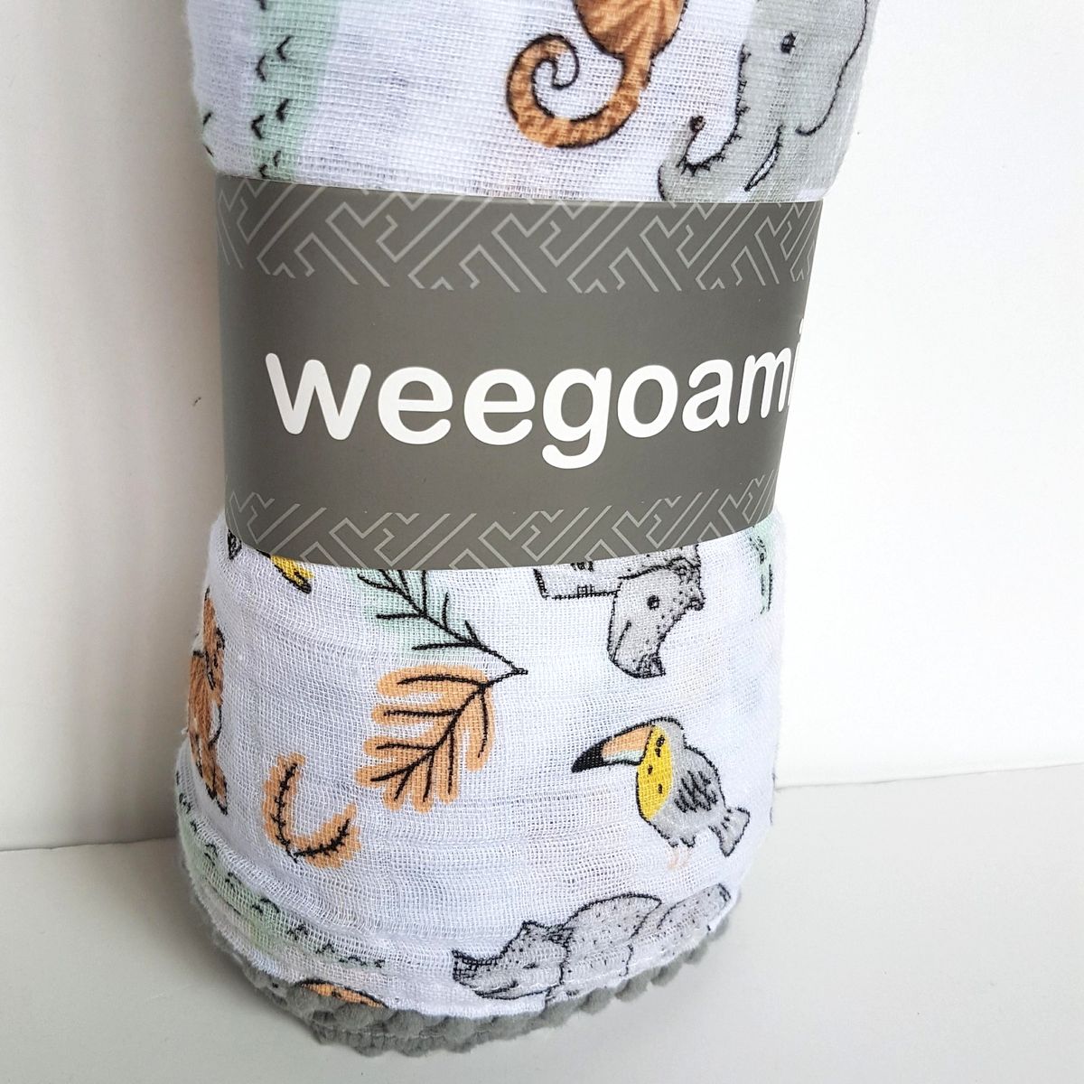 Weego Amigo MUSLIN WRAP Swaddle Baby Blanket Jungle Animals 100% Cotton NEW Cute3