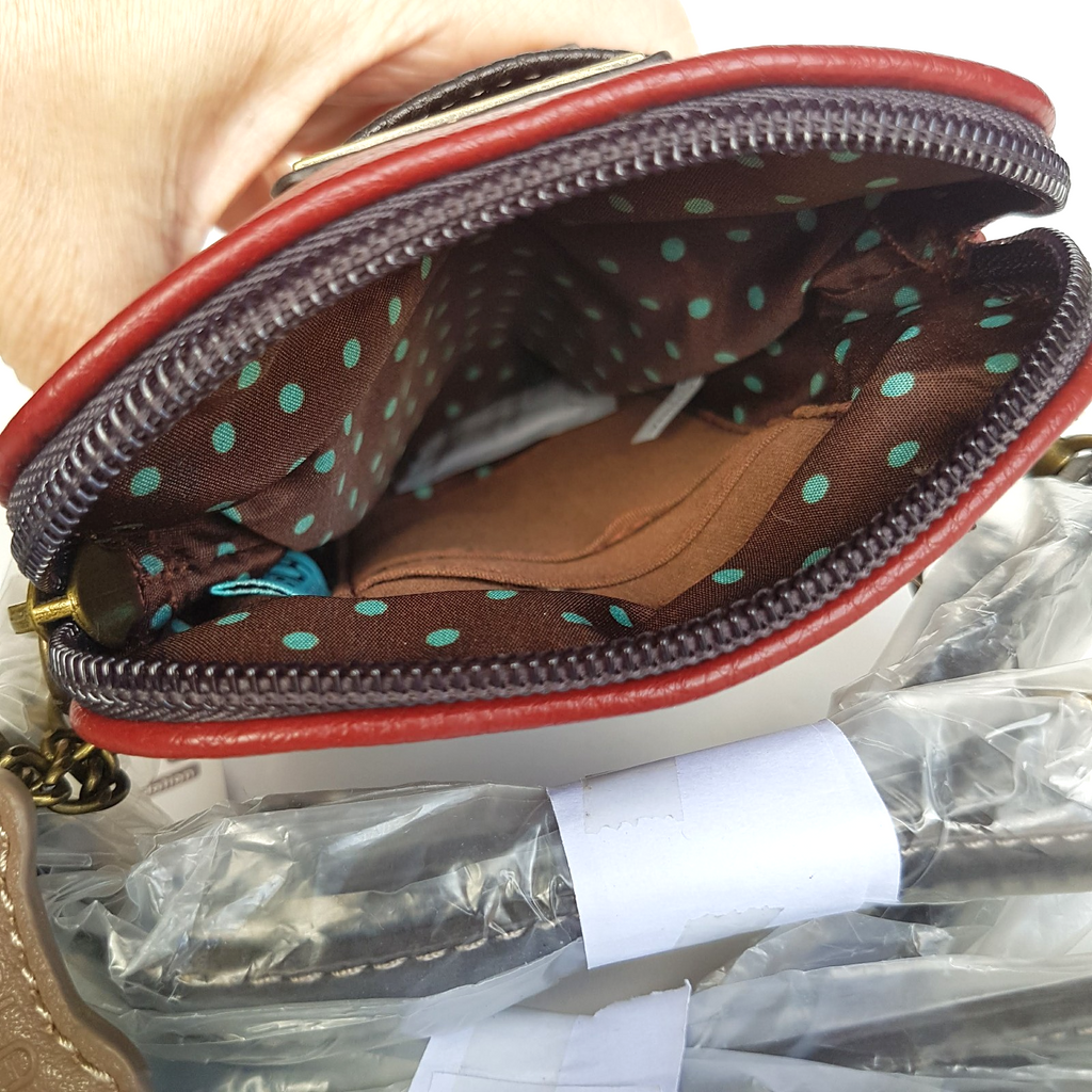 Chala CHIHUAHUA DOG Convertible Crossbody Purse Red Mobile Bag Applique TAGS13