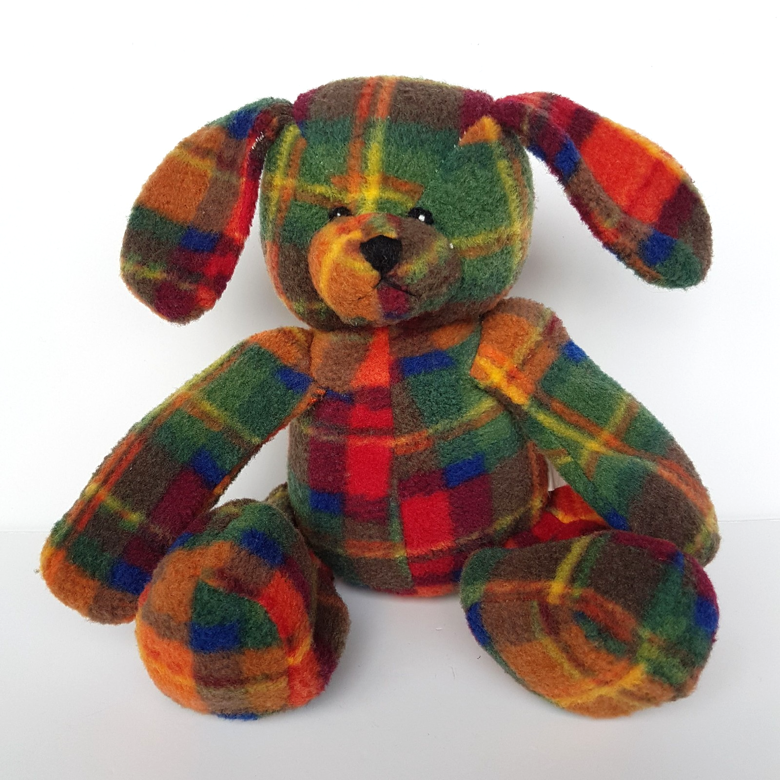 Floppy TARTAN PLAID RABBIT Plush 29cm Stuffed Animal Soft Toy Christmas Toys1