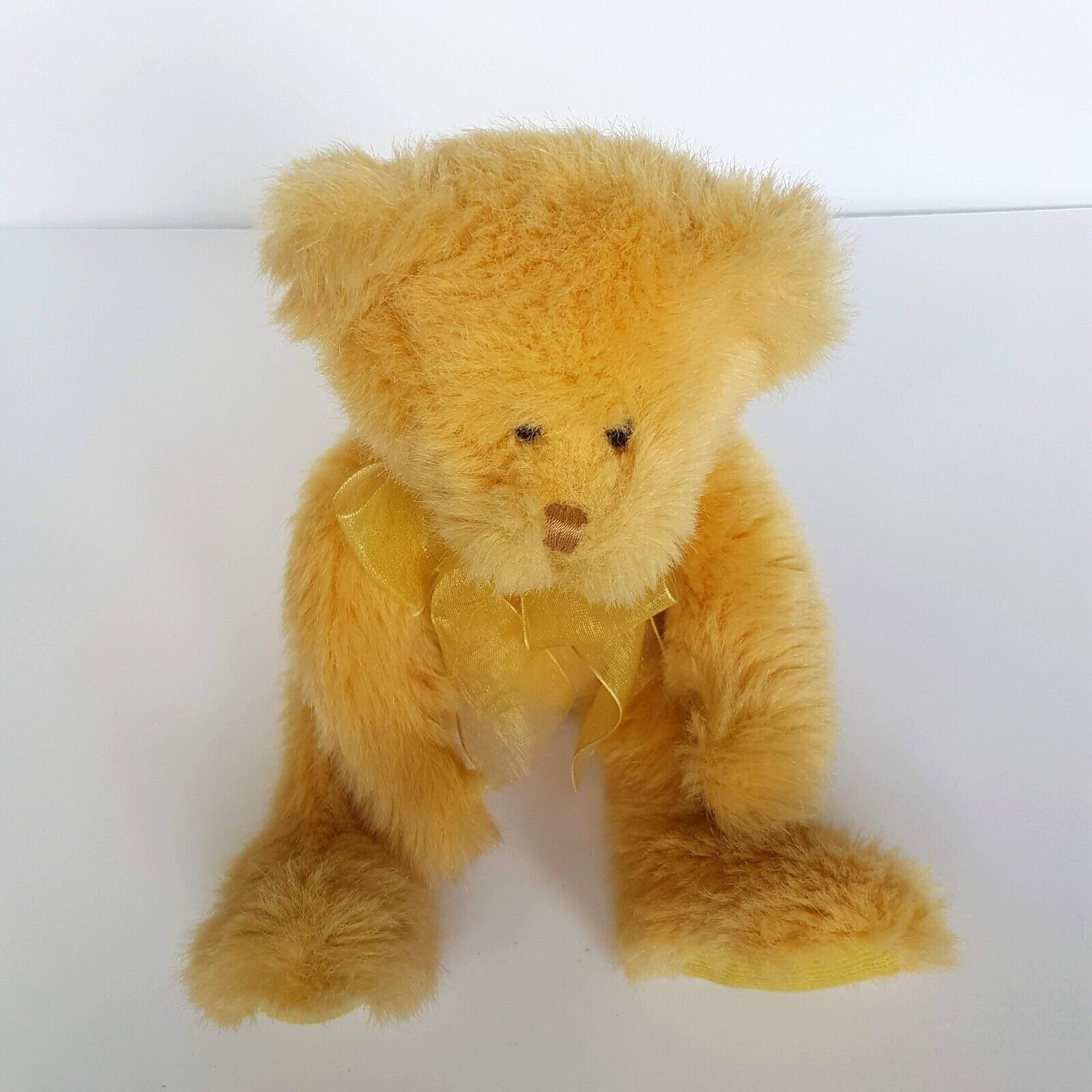 Teddy & Friends YELLOW TEDDY BEAR 29cm Soft Toy Stuffed Animal Plush Beans Bow11