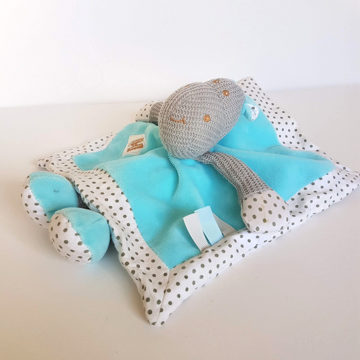 Alluring KNIT HIPPO Lovey Security Comforter Sleep Toy Soft Toy Stuffed Animal3