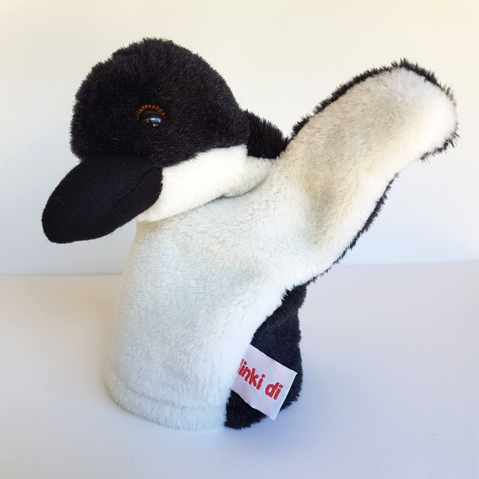 Dinki Di PENGUIN Hand PUPPET 9” SQUEAKER Plush Stuffed Animal Sea Bird Soft Toy0