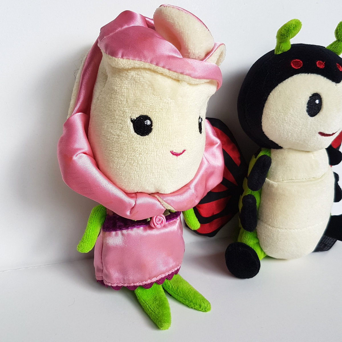 Kimochis BELLA ROSE + LADY BUG Butterfly Plush 19cm Soft Toy Stuffed Animal Pink1