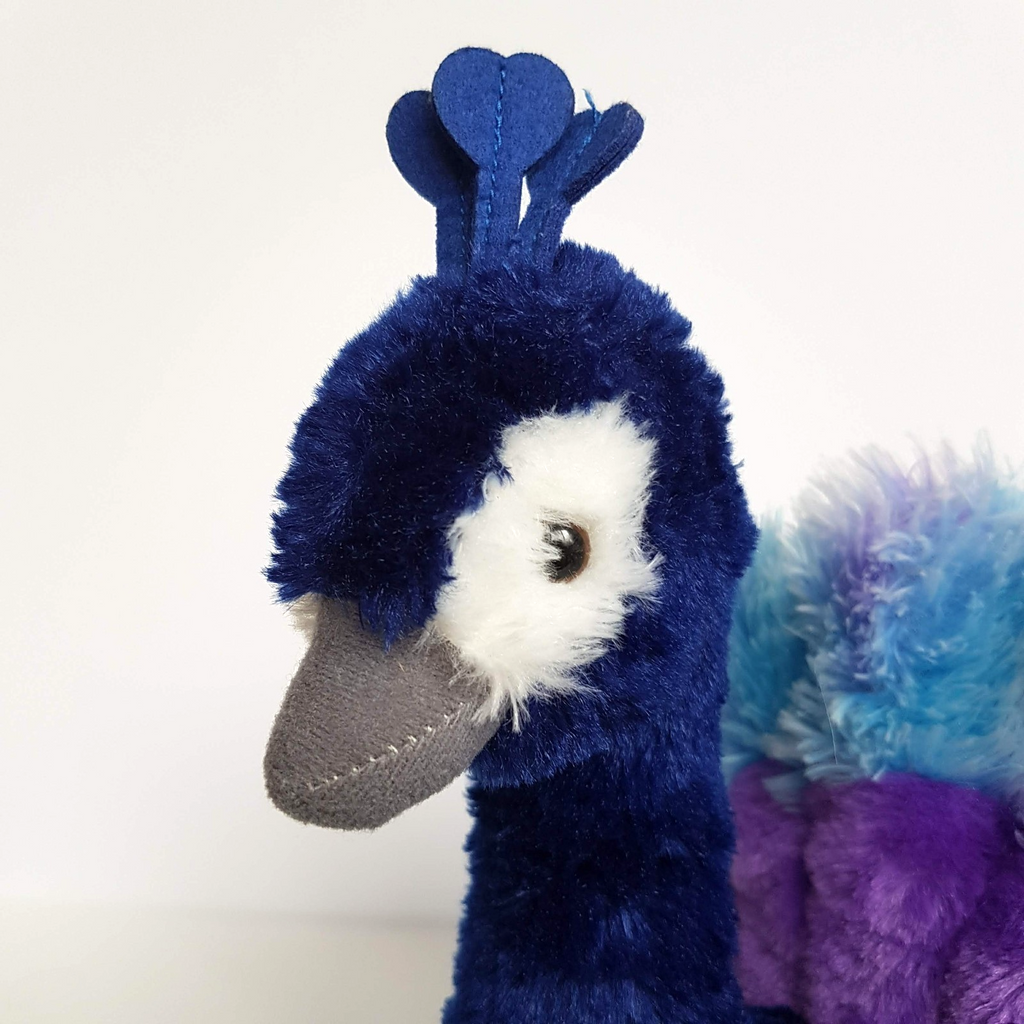 Korimco BLUE PURPLE PEACOCK Bird Plush 29cm Stuffed Animal Soft Toy Lil Friends2