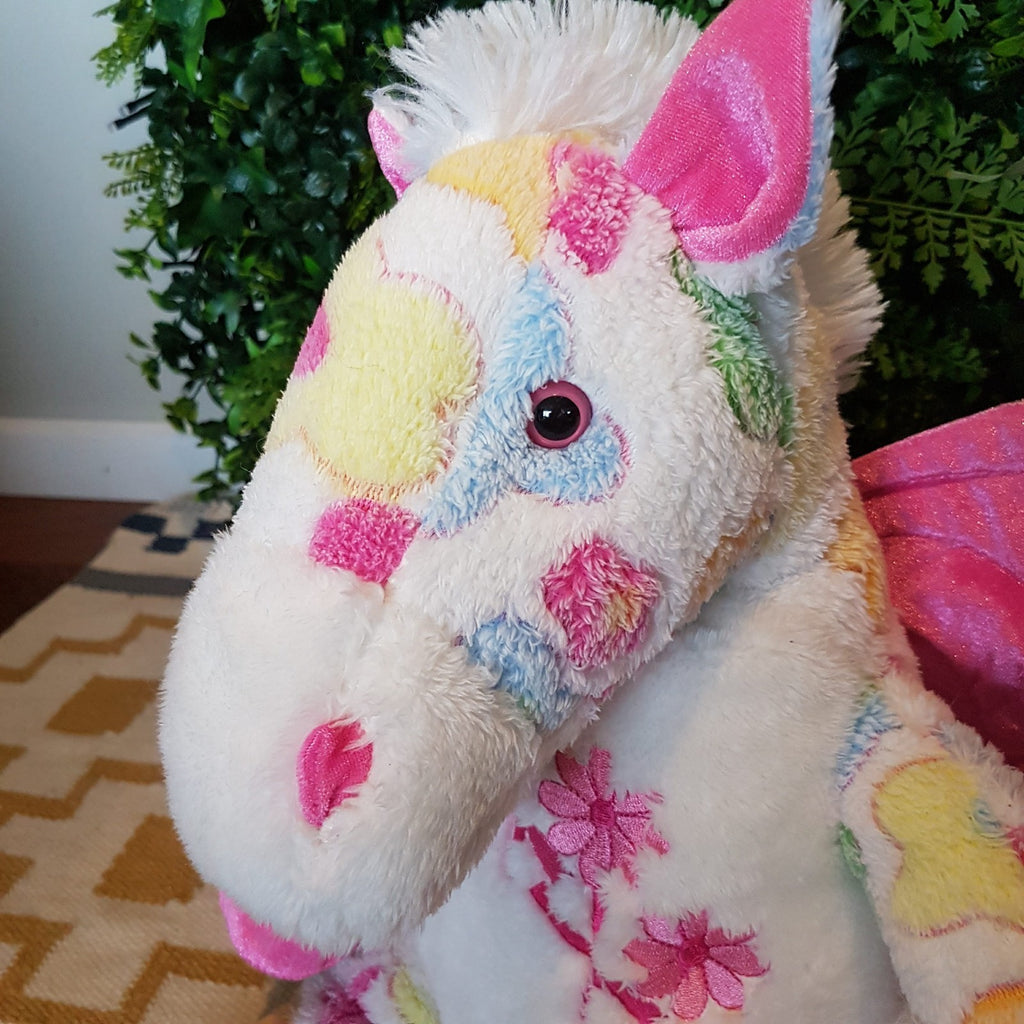 Target FLOWER PEGASUS Plush 51cm Soft Toy Magical White FANTASY Stuffed Animal1