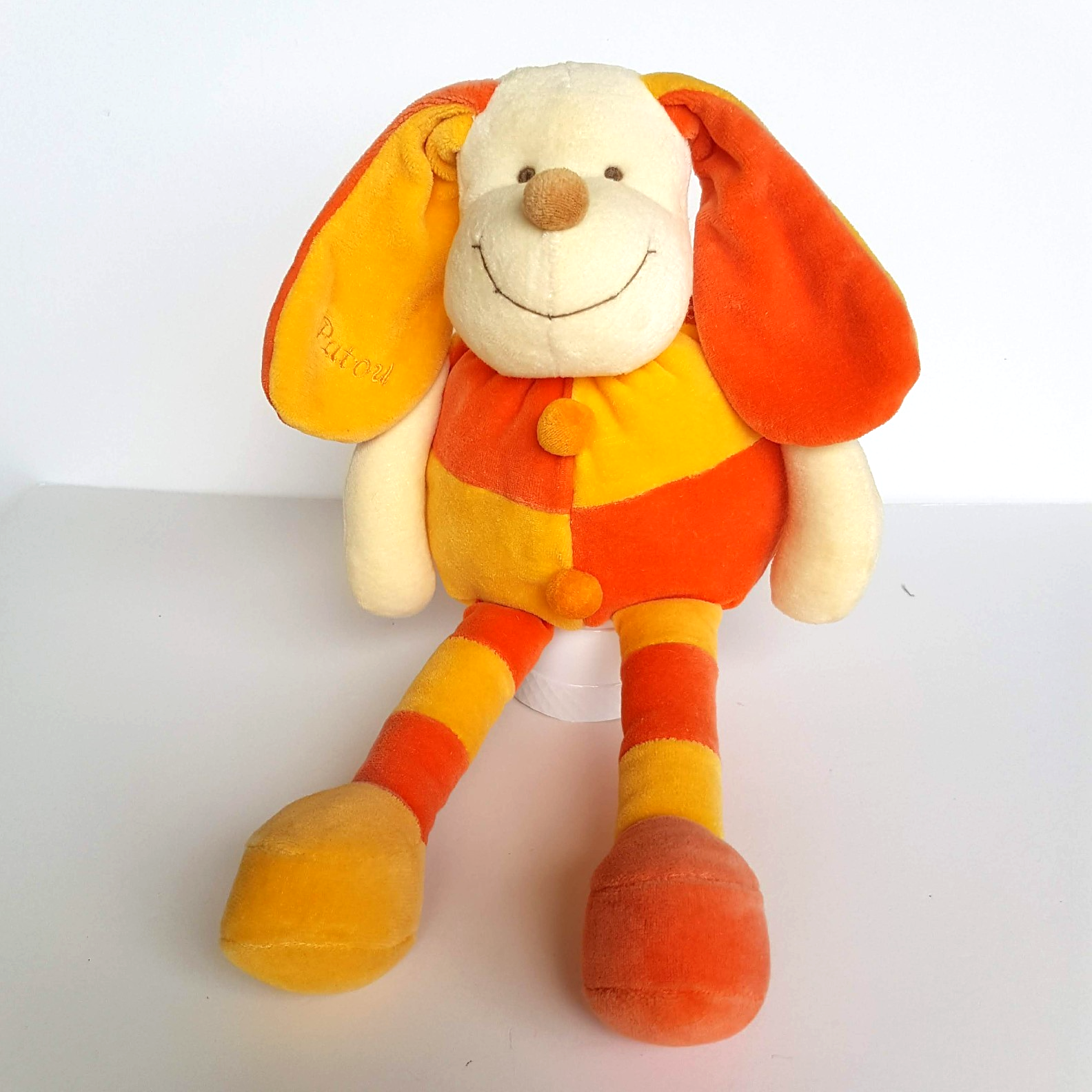 Doudou & Compagnie VELOUR RABBIT Patou 30cm Floppy Plush Soft Toy Orange Yellow0