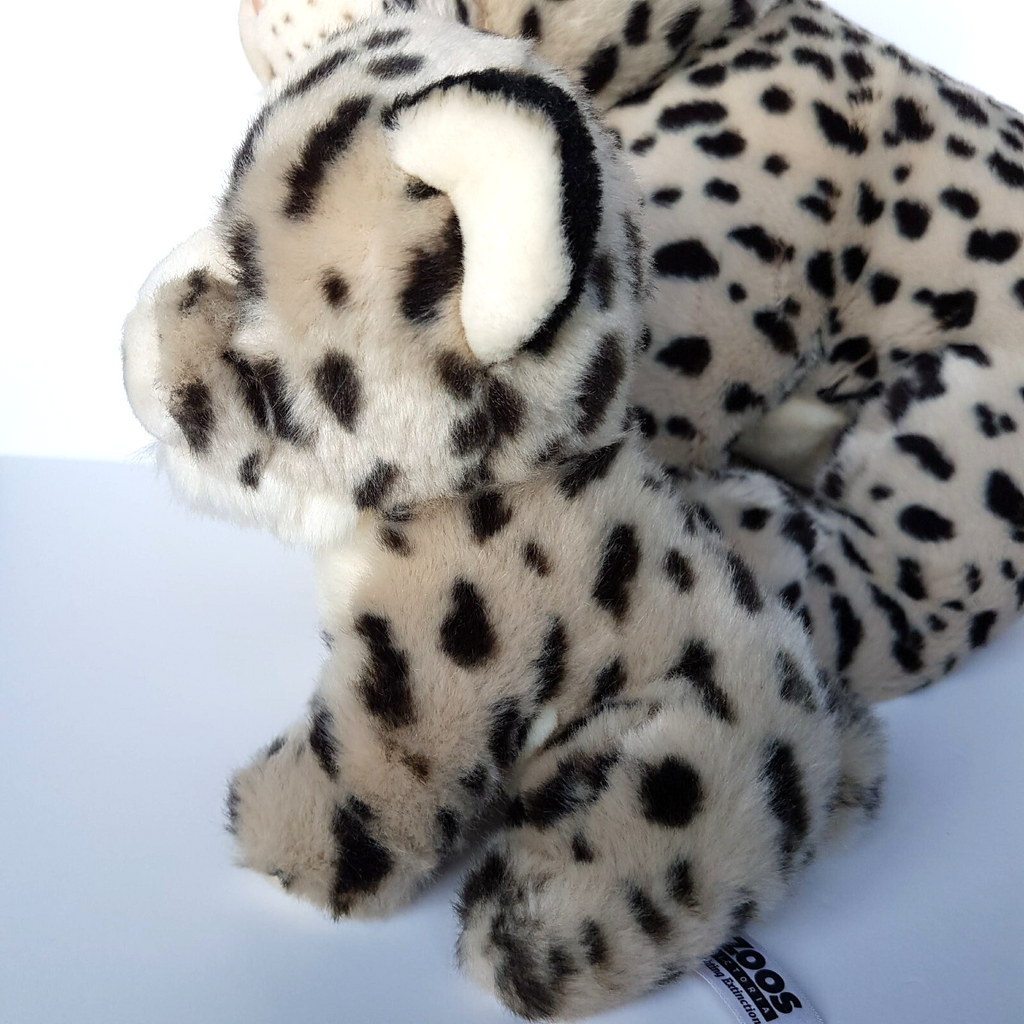 Mum & Baby SNOW LEOPARD Wild Cat SET Plush Cub Stuffed Animal Soft Toy KORIMCO5