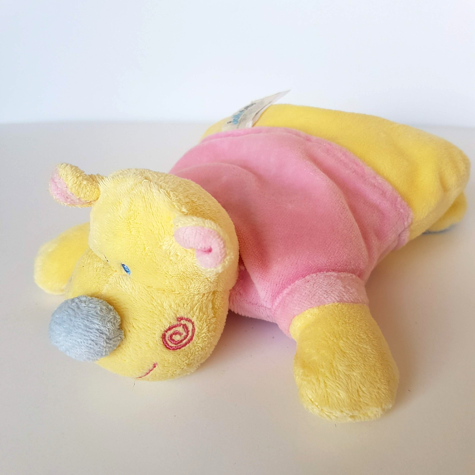 Jolly Baby HIPPO RATTLE PLUSH Lovey Soft Toy 21cm Stuffed Animal 2003 Pastel1