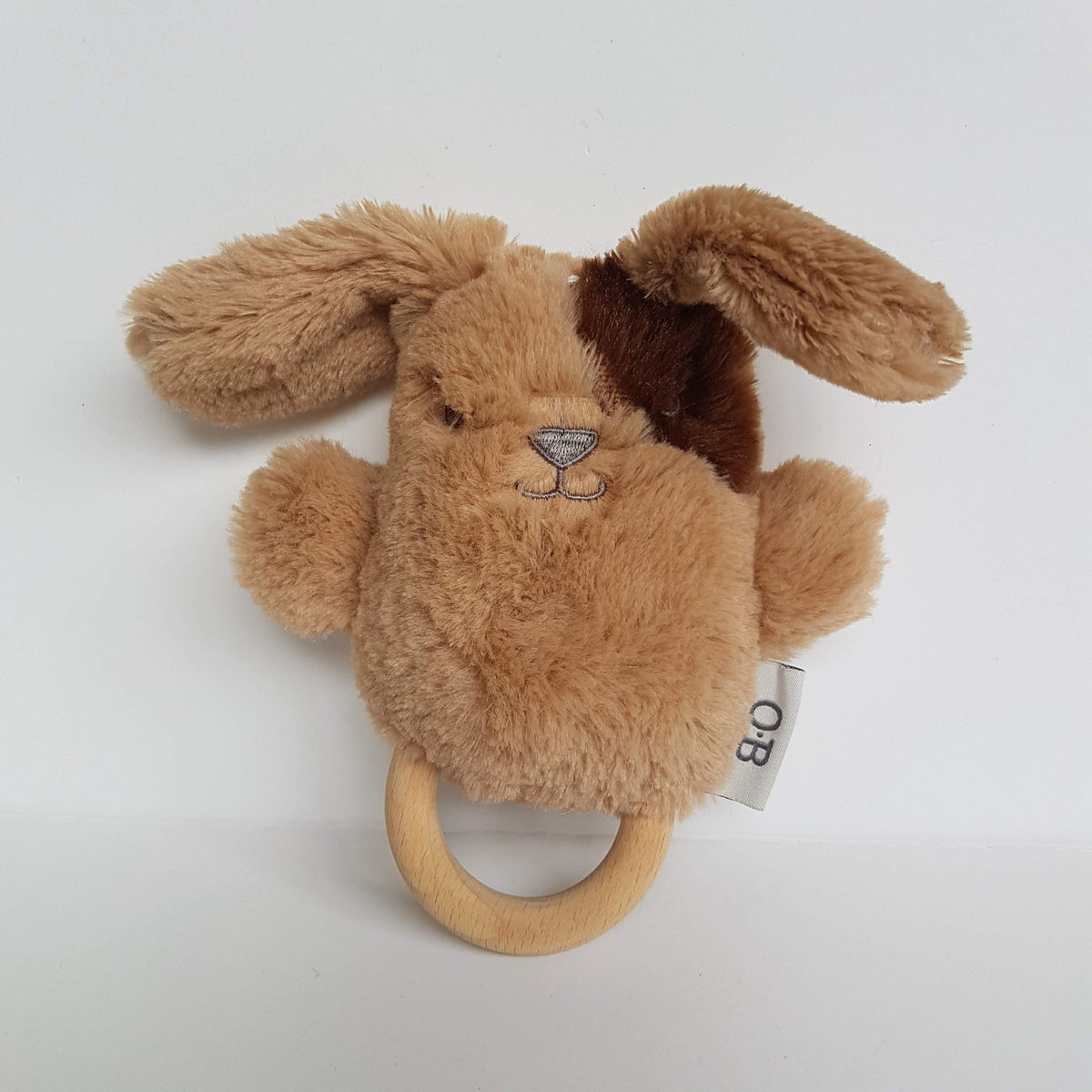 OB Designs DAVE DOG Baby Lovey Rattle 17cm Comforter Activity Toy Plush Soft Toy1
