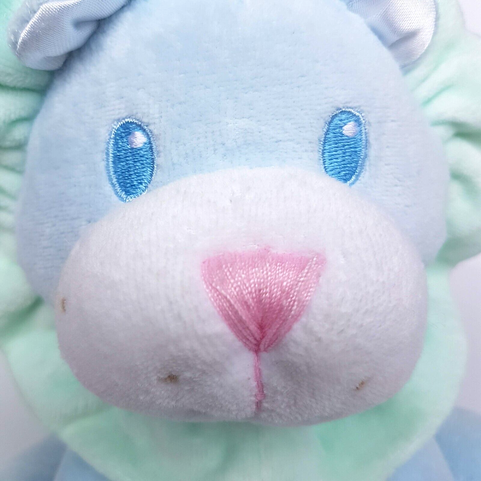 Vintage EDEN PASTEL LION Velour Baby Plush Stuffed Animal Lovey Rattle Soft Toy6