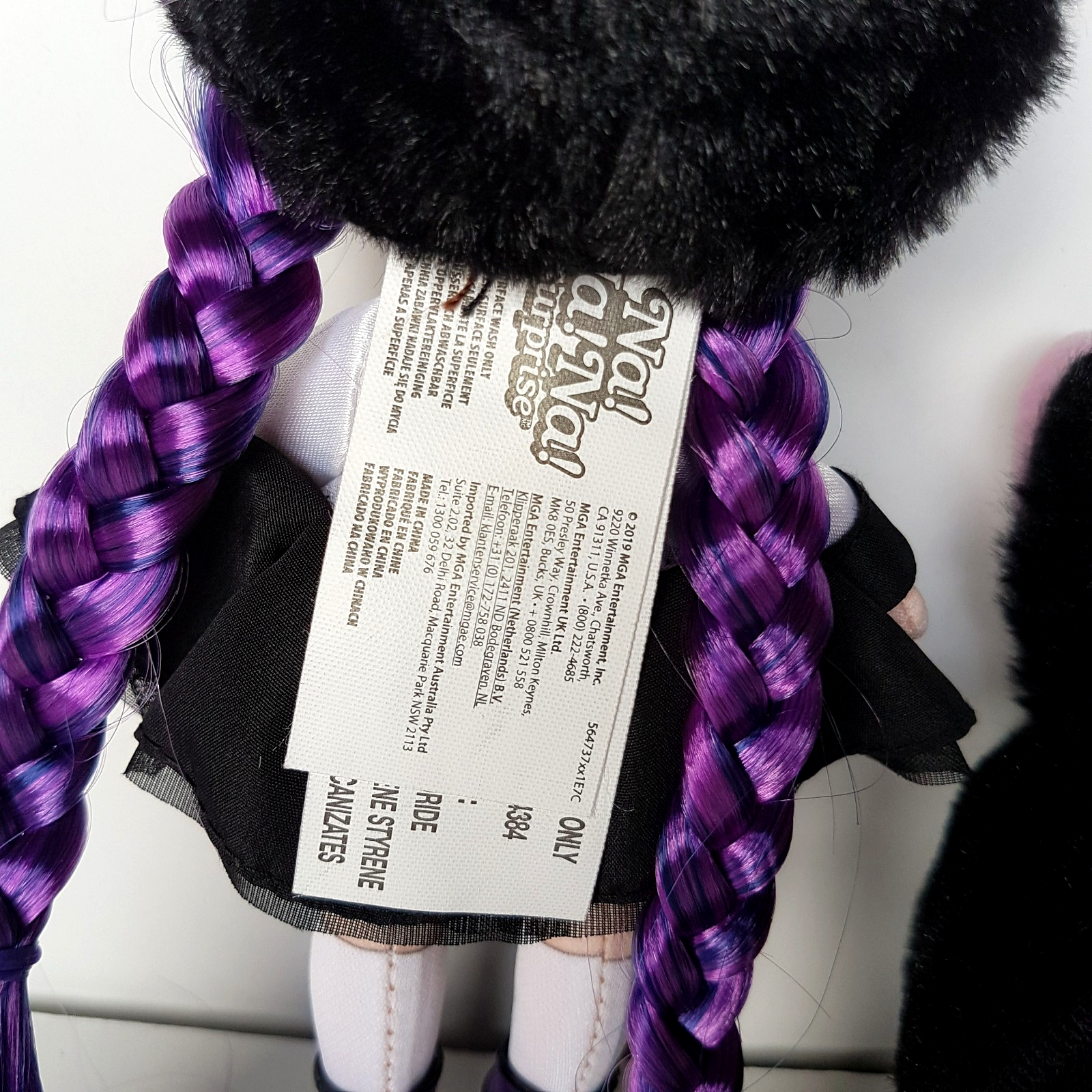 Na! Na! Na! Surprise TUESDAY MEOW Black Kitty Cat Doll Clothes Purse Purple Toy9