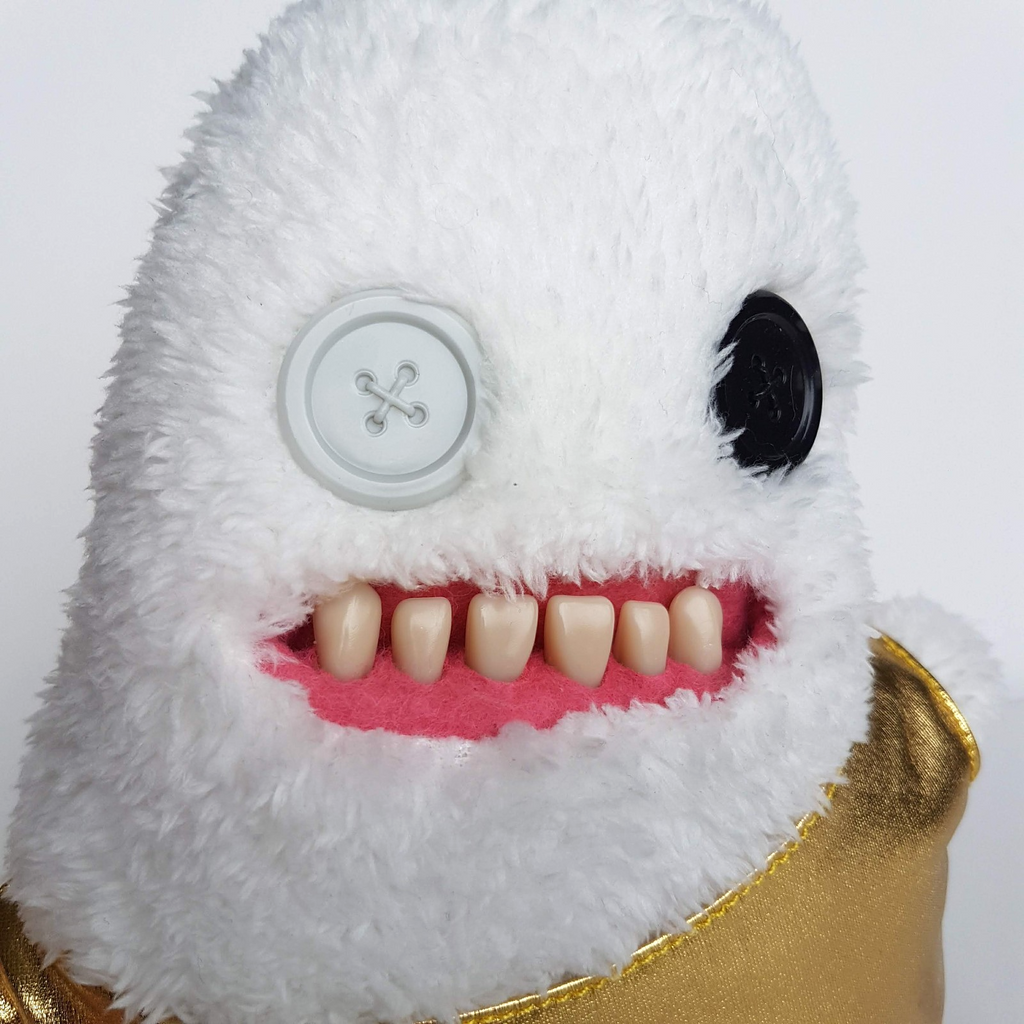 Fuggler GOLD SPLODGE White Funny Ugly Monster Disco Plush Funny Soft Toy Teeth3