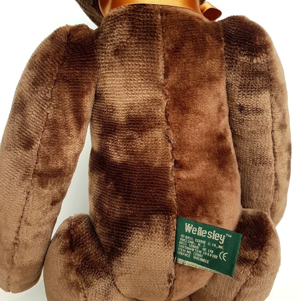 Russ WELLESLEY Teddy Bear Plush 42cm Velveteen RARE Stuffed Animal Soft Toy12