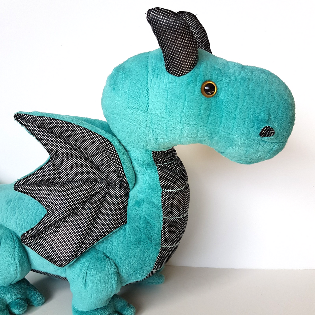 Target LARGE DINO DRAGON Plush Fantasy Stuffed Animal Soft Toy Blue Green Holo1