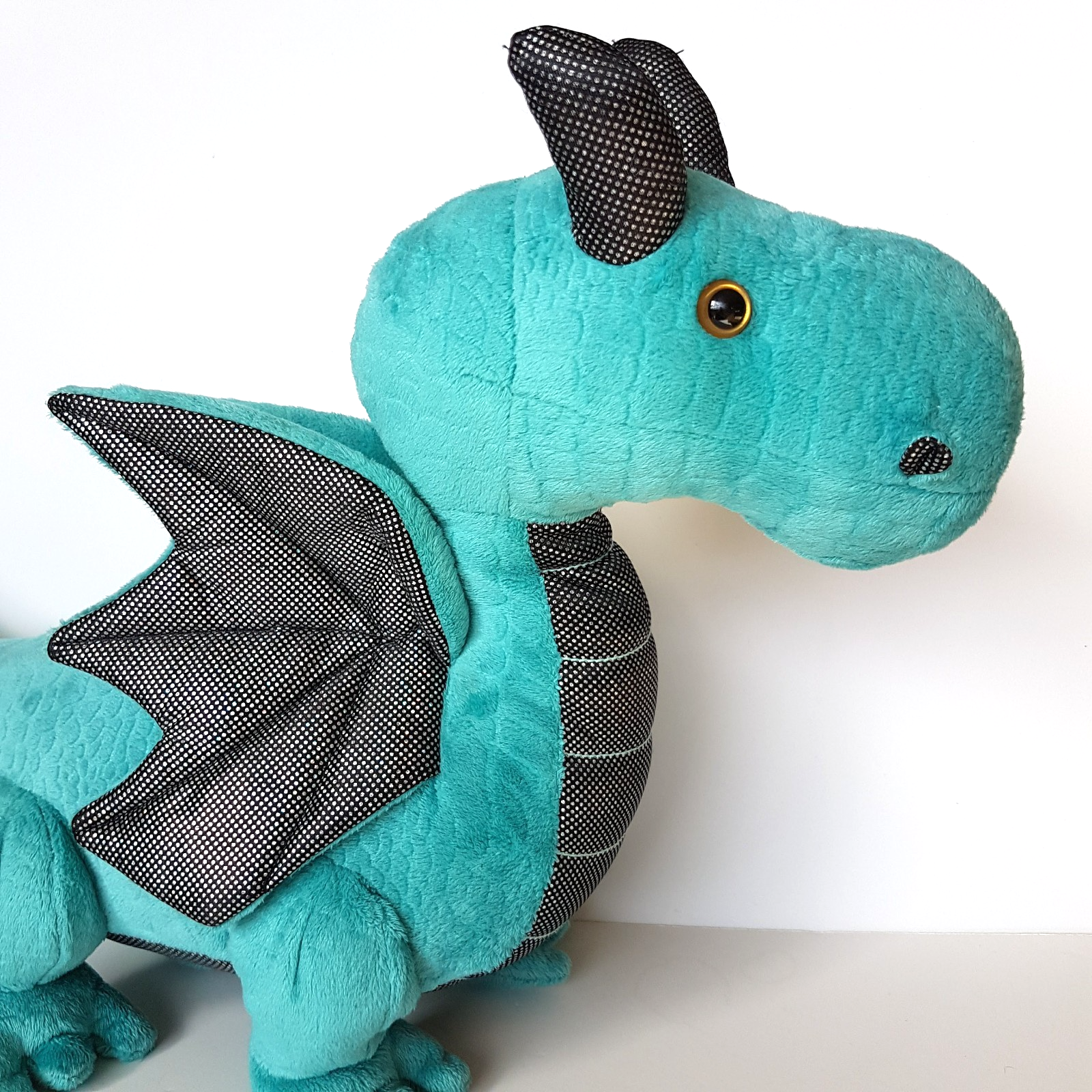 Target LARGE DINO DRAGON Plush Fantasy Stuffed Animal Soft Toy Blue Green Holo1
