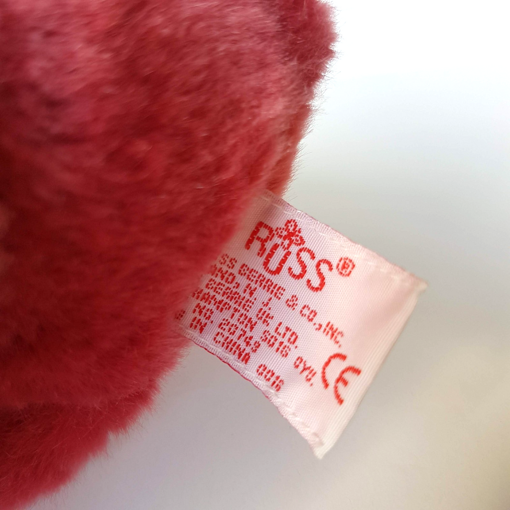 Russ RUBY LOVE HEART BEAR Glitter Plush 21cm Stuffed Animal Soft Toy Pink Red5