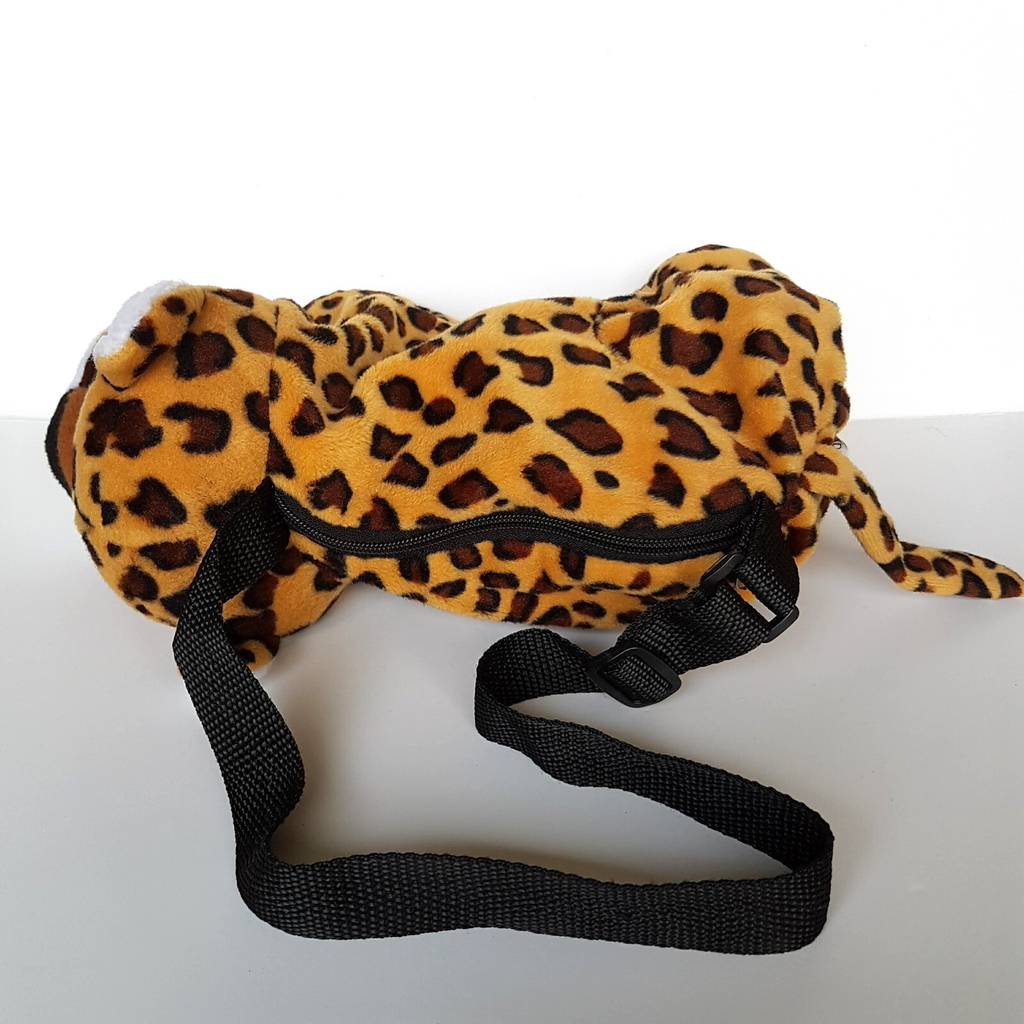 Plush JAGUAR LEOPARD Kids Cross Body Bag Stuffed Animal Safari Soft Toy Cute4