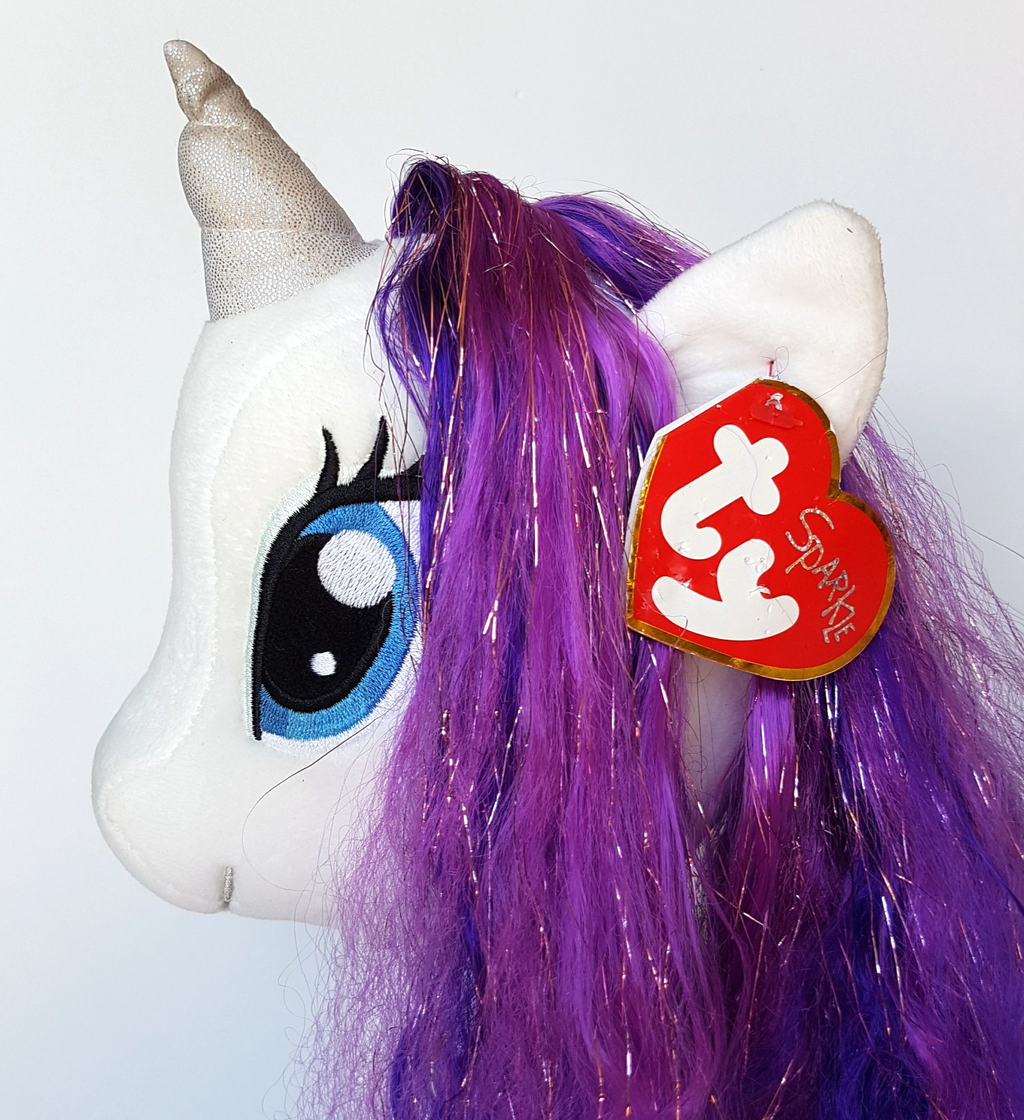 TY My Little Pony RARITY SPARKLE Large Plush 17” Stuffed Animal Soft Toy 20161