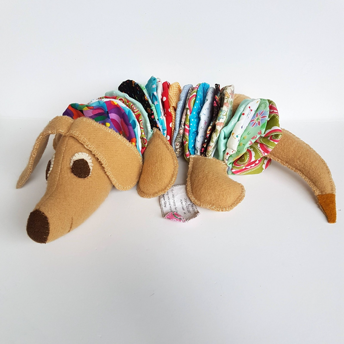 Handmade SEWOBSESSED DOG Plush Stretchy Fabric Puppy 56cm Port Fairy Soft Toy0