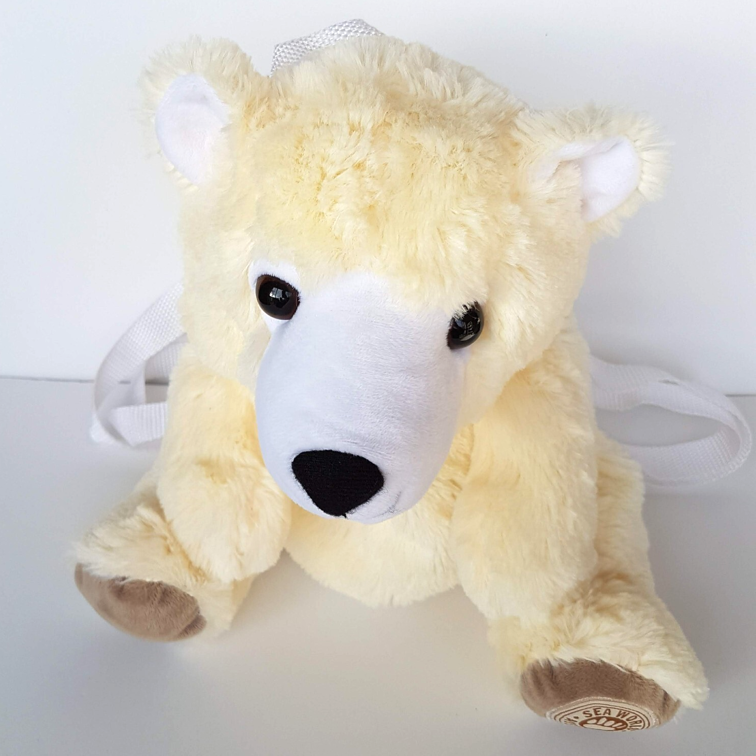 Sea World POLAR BEAR BACKPACK Plush Stuffed Animal 28cm Kids Bag Soft Toy Bag4