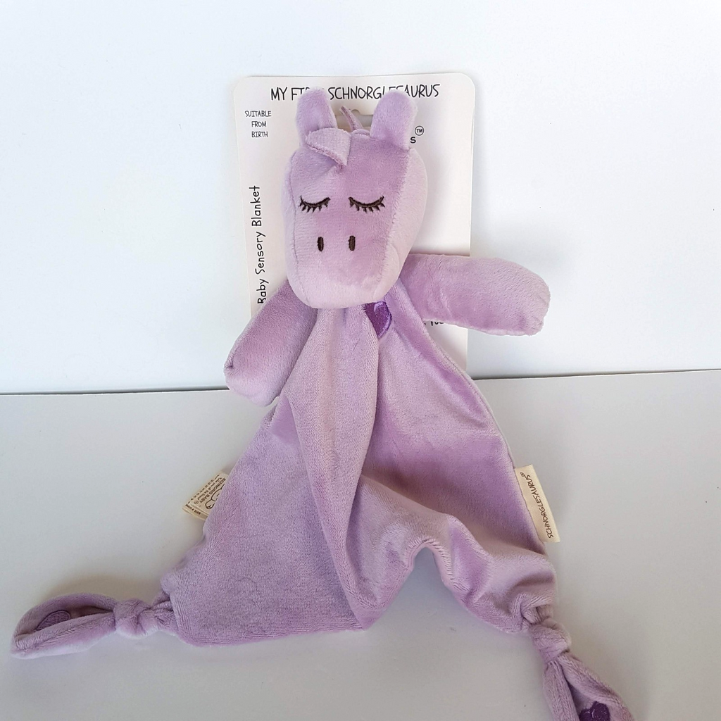 Baby Purple SCHNORGLESAURUS Dinosaur Lovey Comforter Security Blanket Soft Toy3