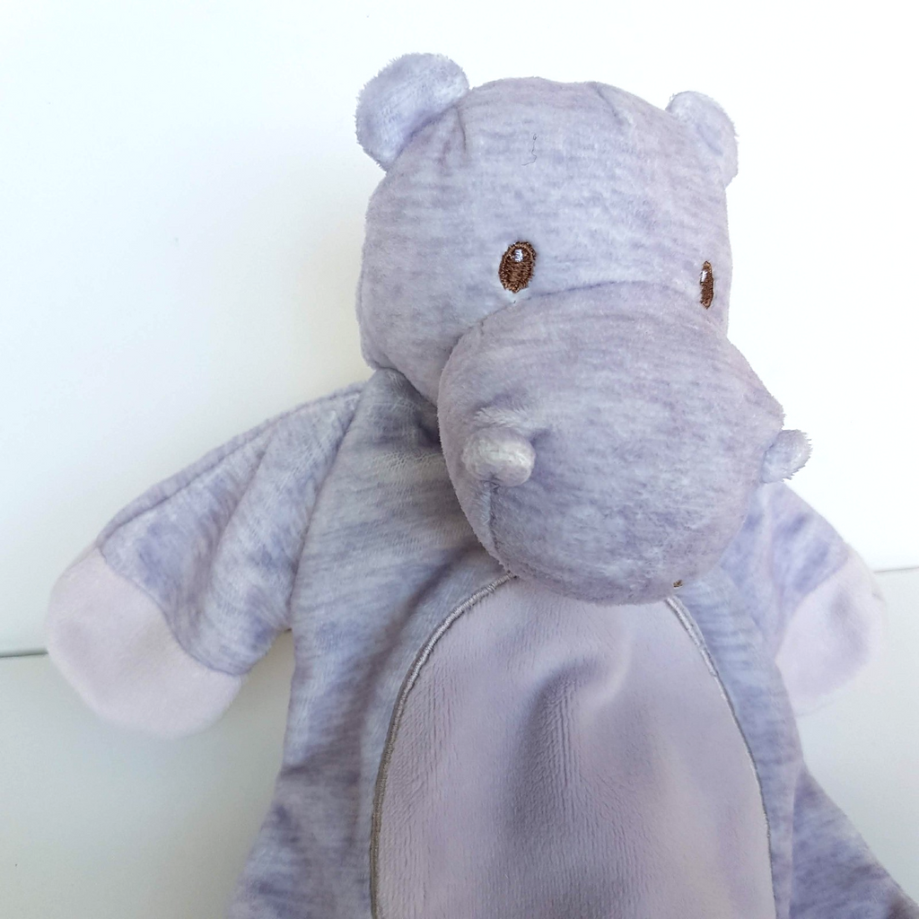 Gund HIPPO LOVEY PUPPET Plush Security Comforter Sleep Blanket Soft Toy Cute1