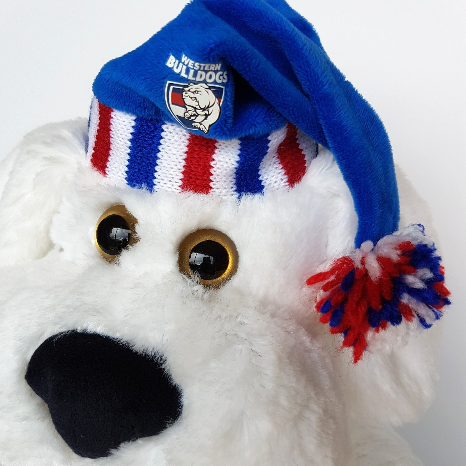 AFL WESTERN BULLDOGS Football Backpack Plush Dog Kids Bag Footy Merchandise Toy4