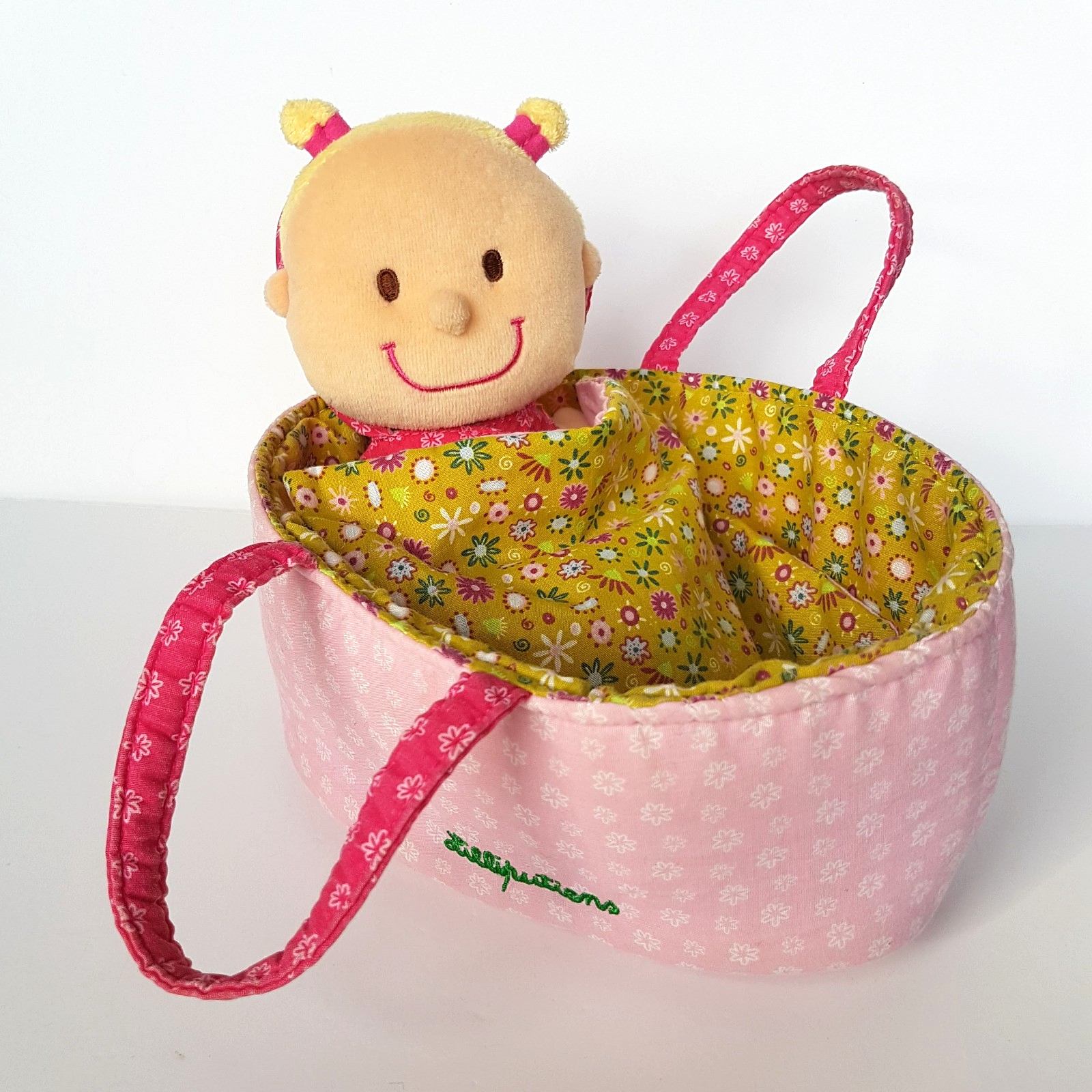Lilliputiens BABY DOLL & CARRIER Plush Soft Toy Bassinet Cloth Doll Pretend Play0