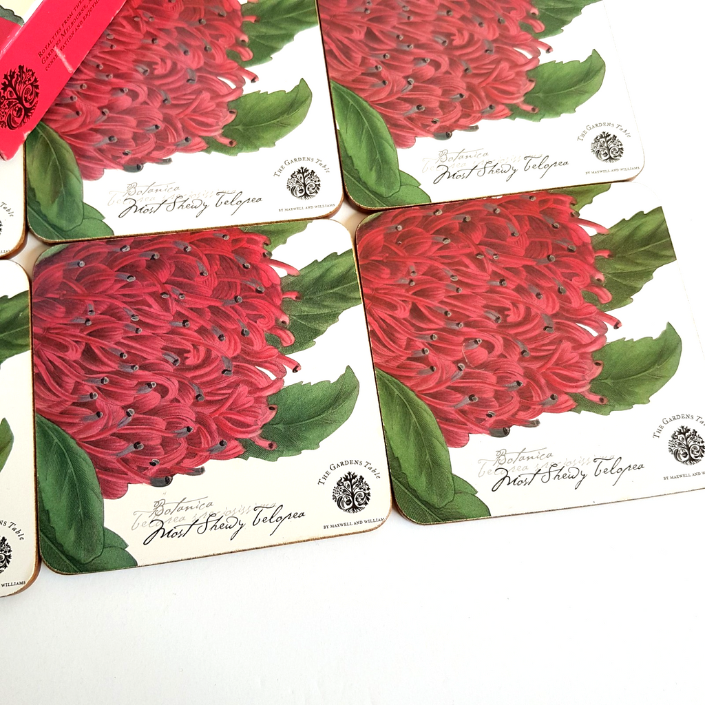THE GARDENS TABLE Waratah Coaster Set Botanical Flower Royal Botanic Gardens2