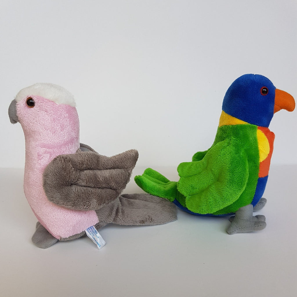 Elka GALAH + RAINBOW LORIKEET Sound 17cm Australian Bird Stuffed Animal Soft Toy5