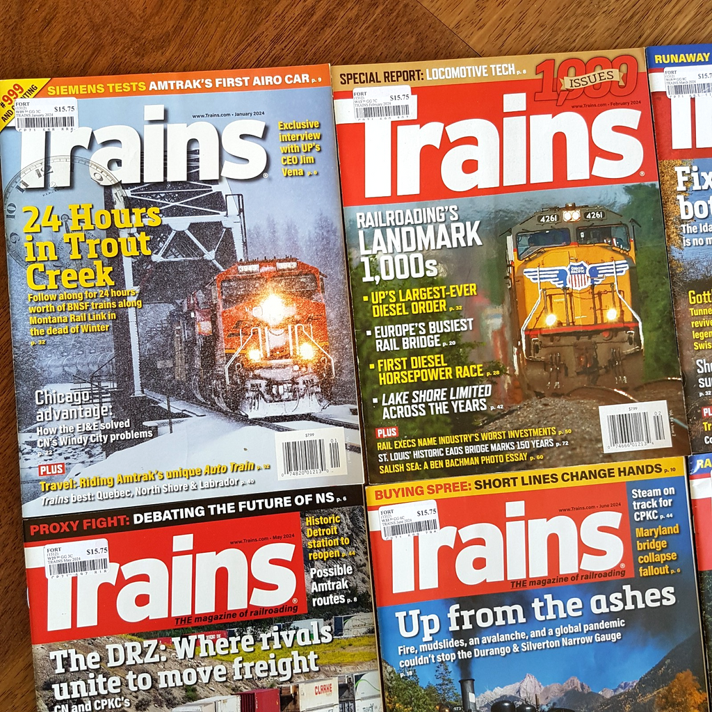 TRAINS MAGAZINE Jan   Dec 2024 Bundle Lot Locomotive Steam Diesel Series Edition1