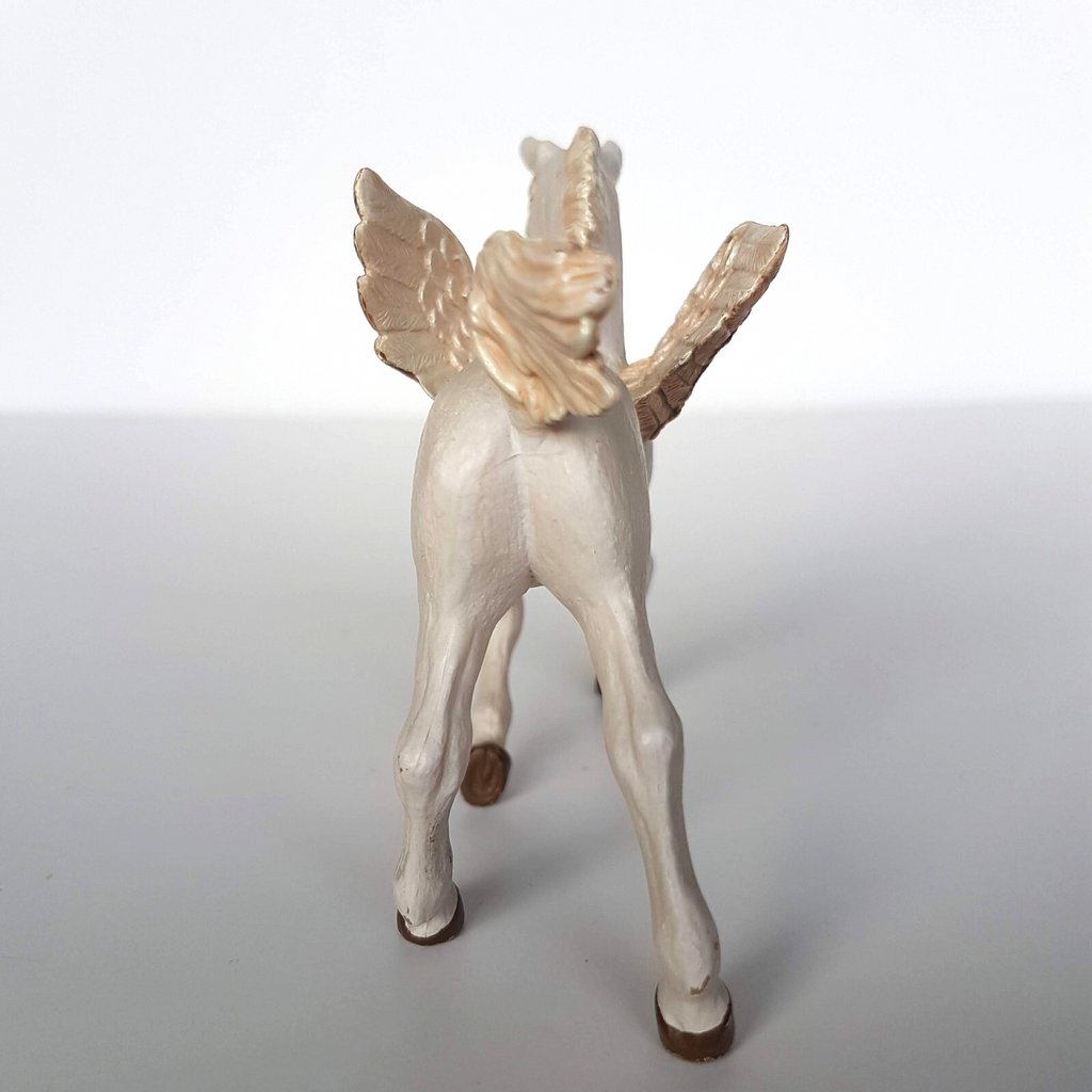 2011 PAPO BABY PEGASUS 9cm Magic Fantasy Horse Figure Figurine White Gold Toy #22