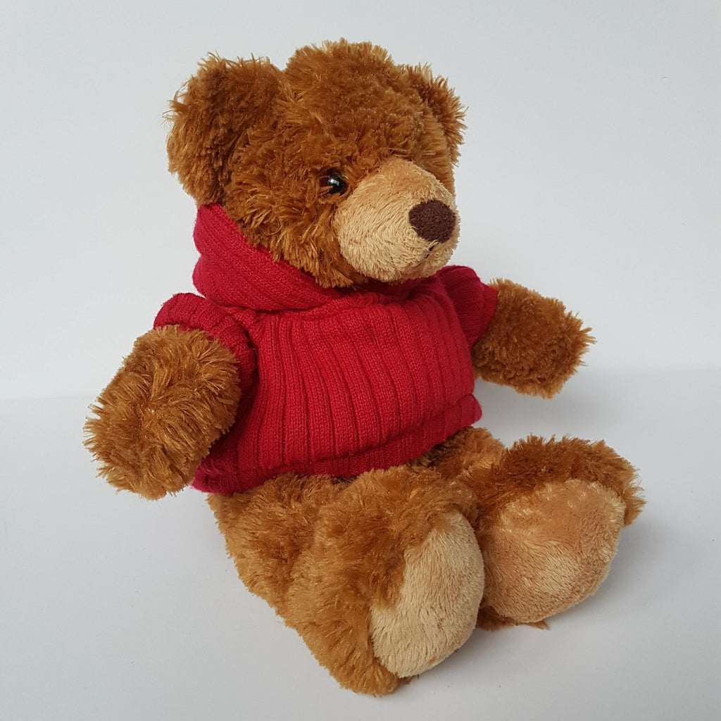 Myer OSCAR Floppy Teddy Bear Red Hoodie Stuffed Animal Soft Toy 32cm Cuddly Cute0