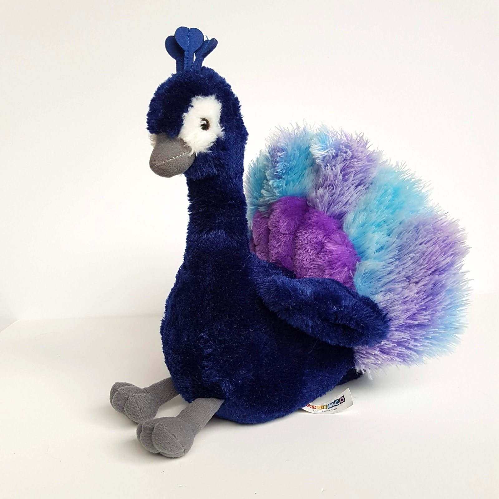 Korimco BLUE PURPLE PEACOCK Bird Plush 29cm Stuffed Animal Soft Toy Lil Friends1