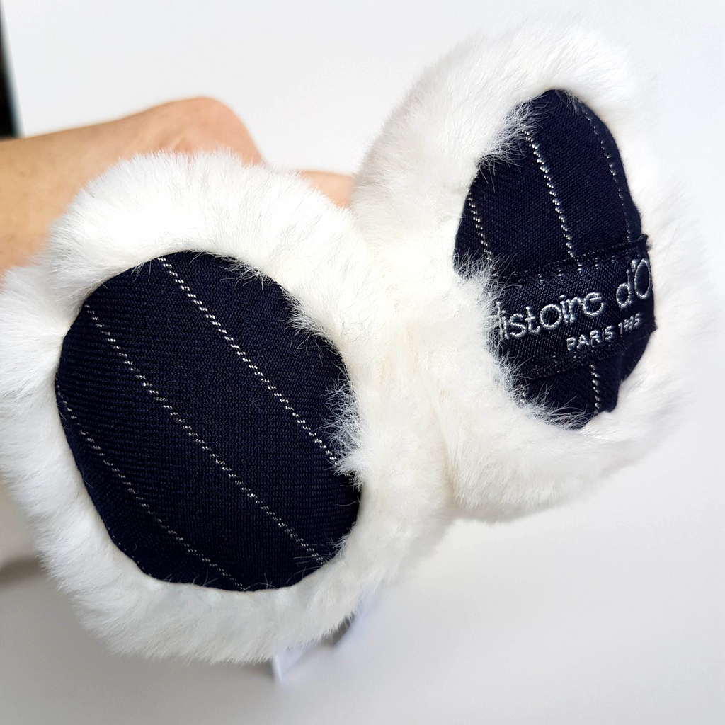 Histoire D'Ours WHITE TEDDY Plush 30cm Navy Stuffed Animal Soft Toy Preppy Chic6