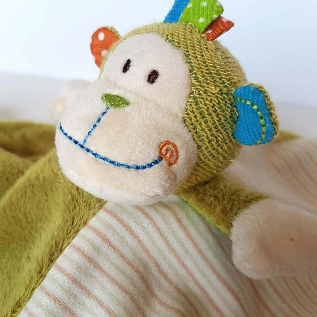 Baby Boo MONKEY Baby Lovey Rattle Plush Comforter Security Blanket Soft Toy4