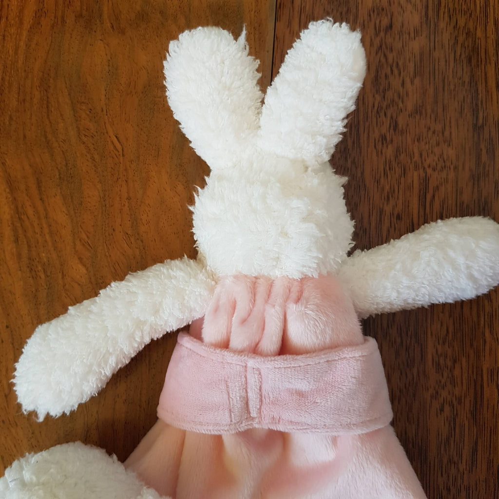 Bunnies By Bay Rabbit Plush Baby Security Blanket Comforter Satin + Lamb Rattle8