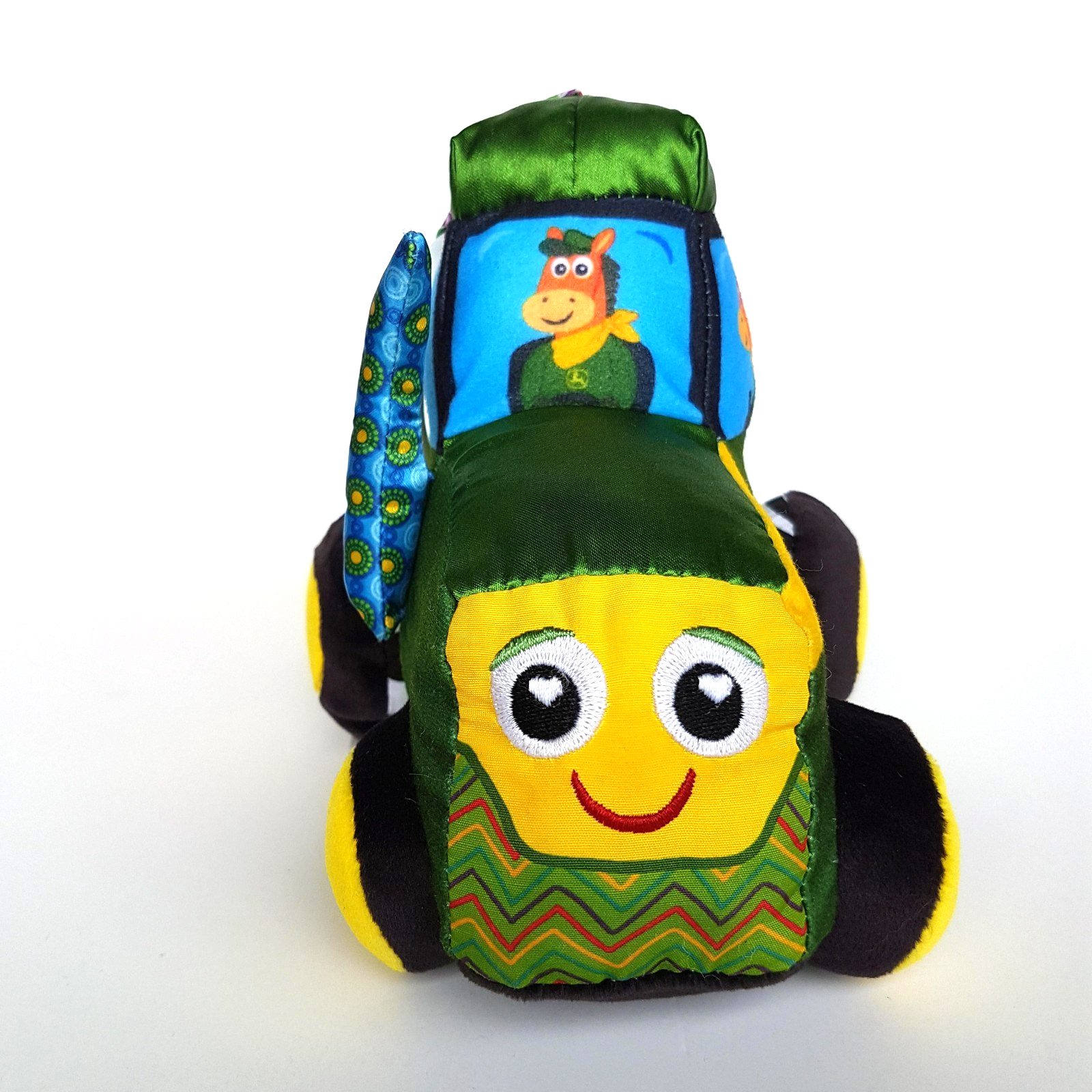 John Deere TOMY LAMAZE TRACTOR Baby Pram Activity 16cm Clip & Go Farm Soft Toy1