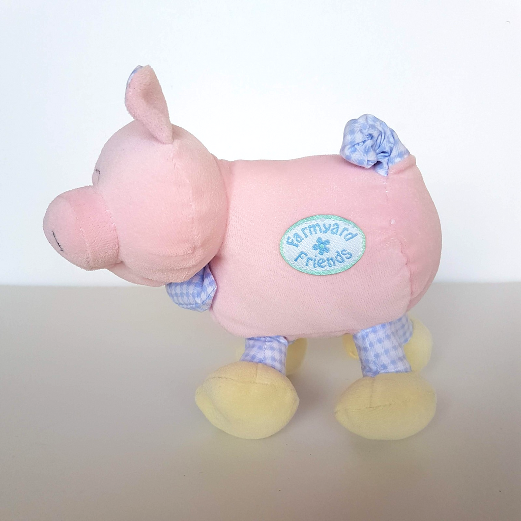 Velour FARMYARD FRIENDS PIG Vintage Plush Stuffed Animal Farm Piglet Soft Toy1