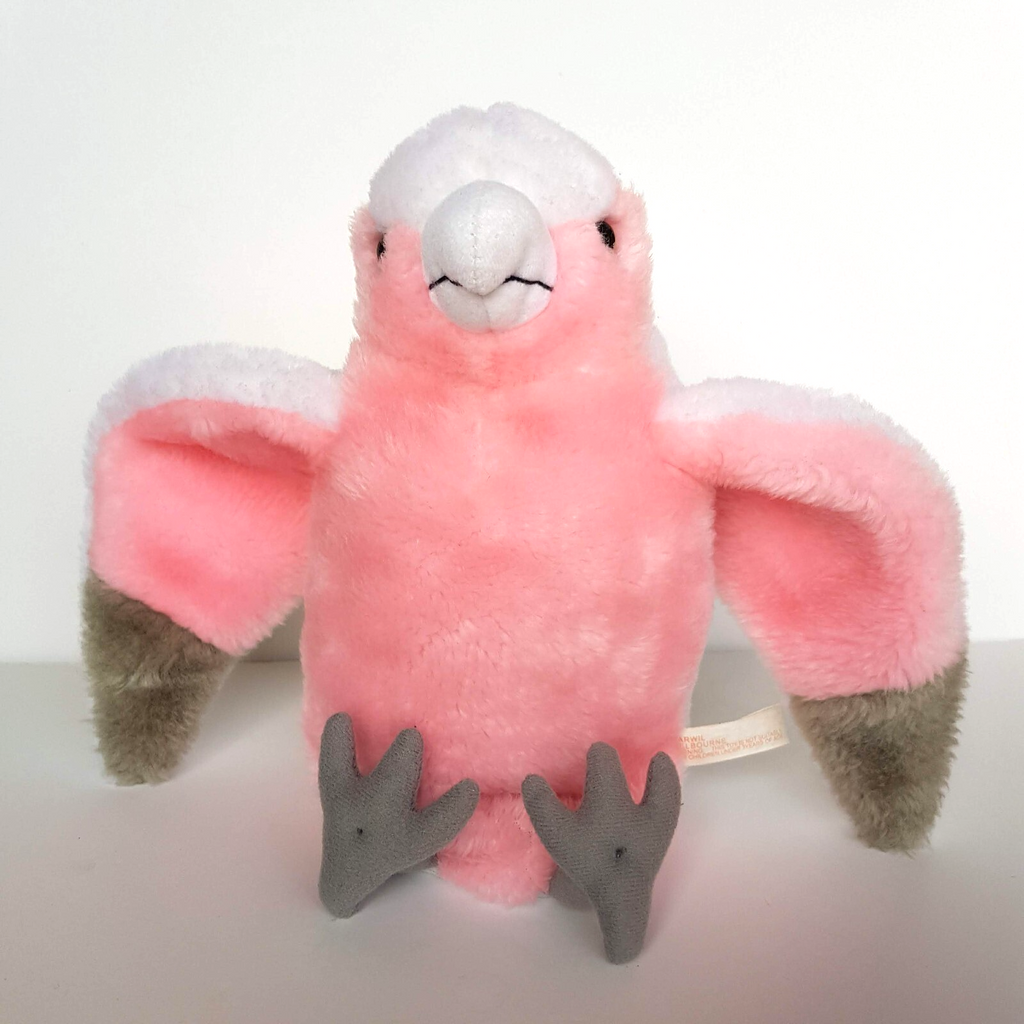 Harwil GALAH Pink Bird Hand Puppet Stuffed Animal Soft Toy Australian Native Toy3