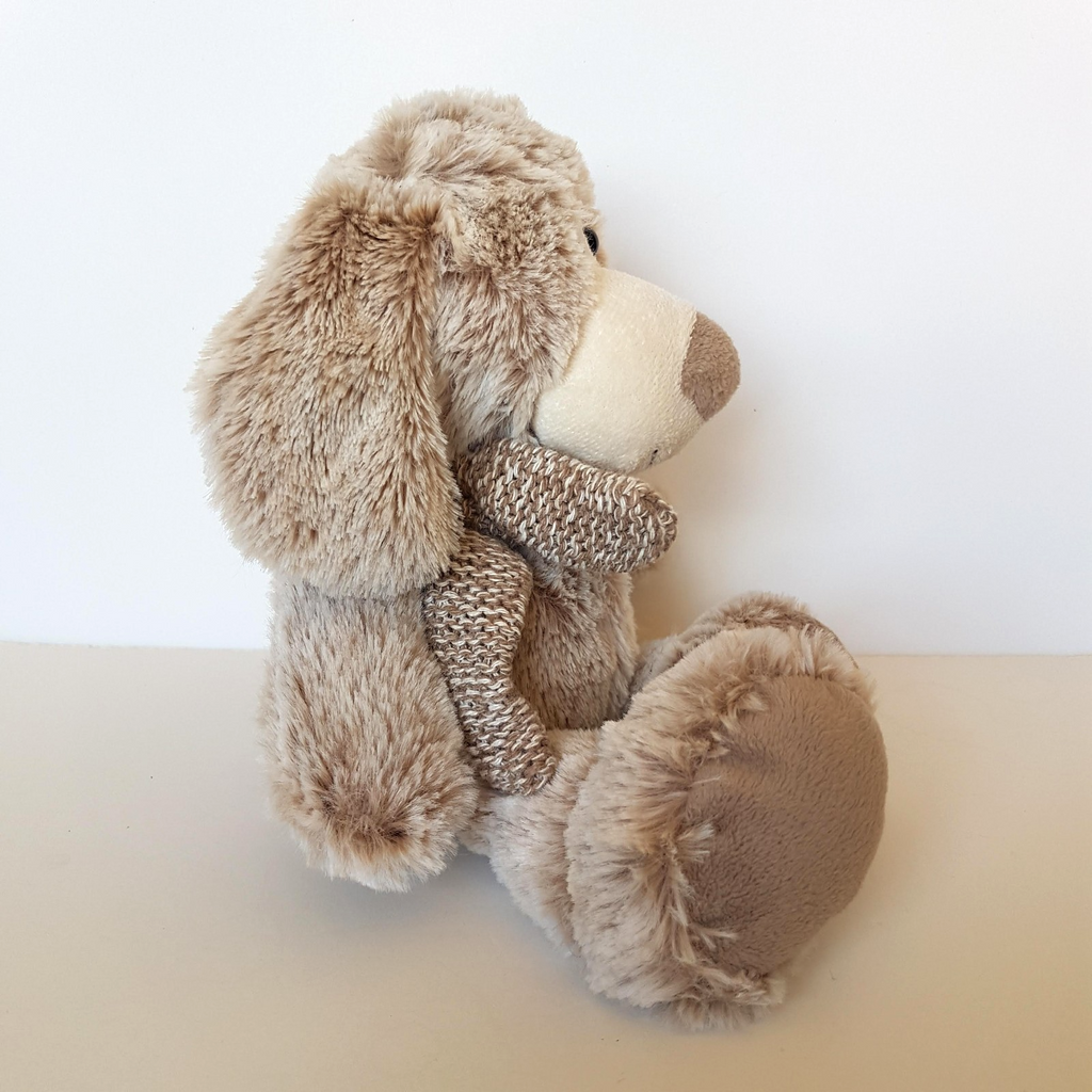Floppy QUALITY TEDDY Plush Dog 27cm Frosted Beige White Stuffed Animal Soft Toy3