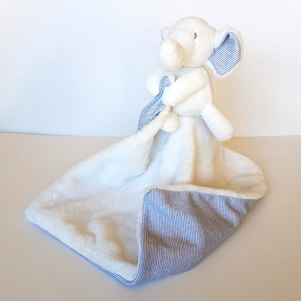 Anko WHITE ELEPHANT Baby Lovey Security Blanket Comforter Plush Soft Toy Sleep0